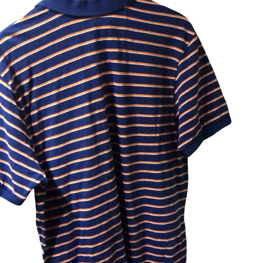 Chaps‎ Navy and Orange Striped Polo Shirt